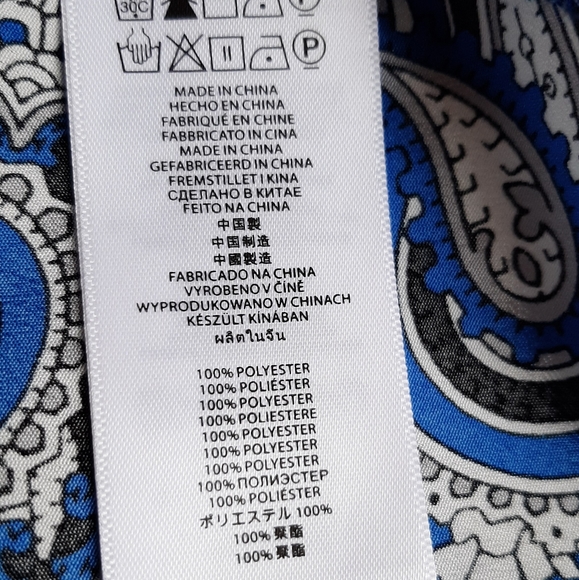 MICHAEL Michael Kors Blue & White Paisley Top - Picture 7 of 10